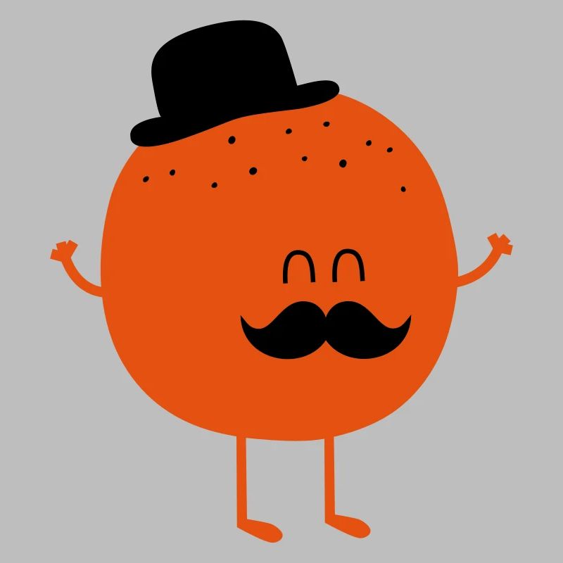 Funny Orange with Mustache
