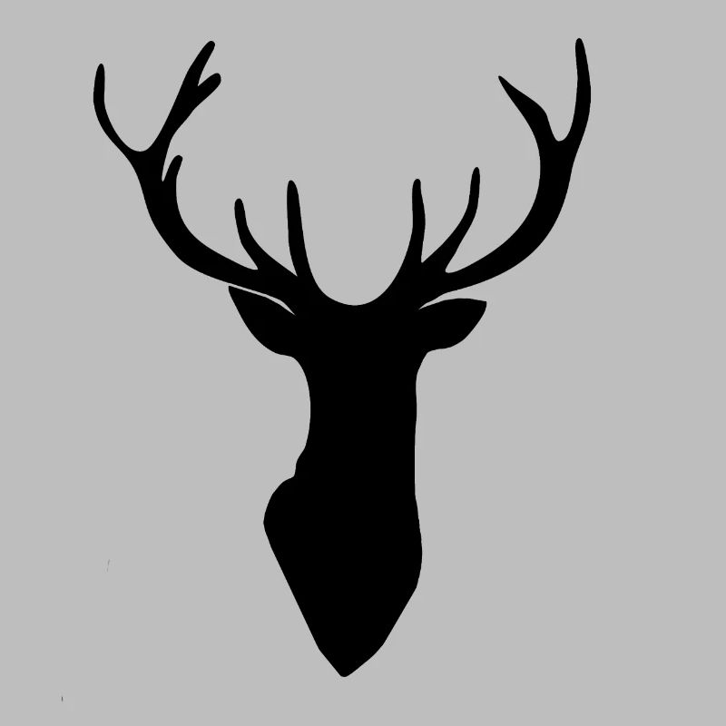Deer head deer antler silhouette black
