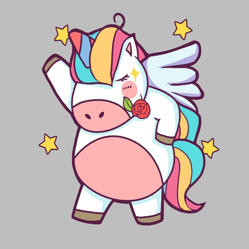 Dapping Einhorn - Dap Einhorn Tshirt mit Rose