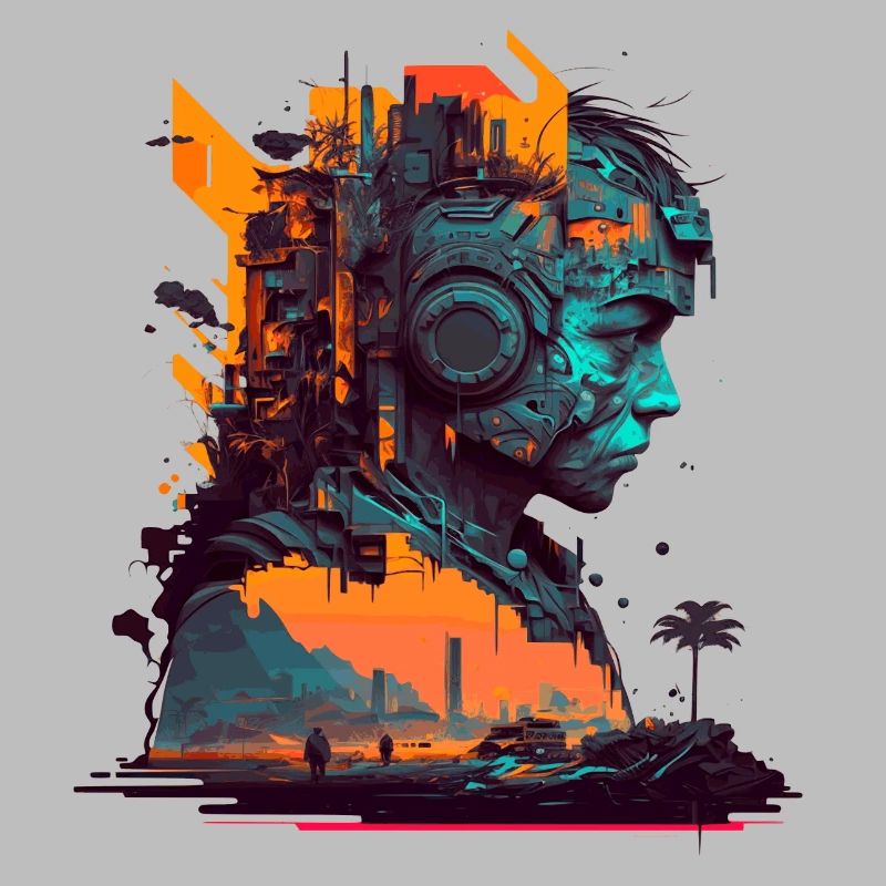 Sci-Fi Artwork der Spitzenklasse mit Cyborg