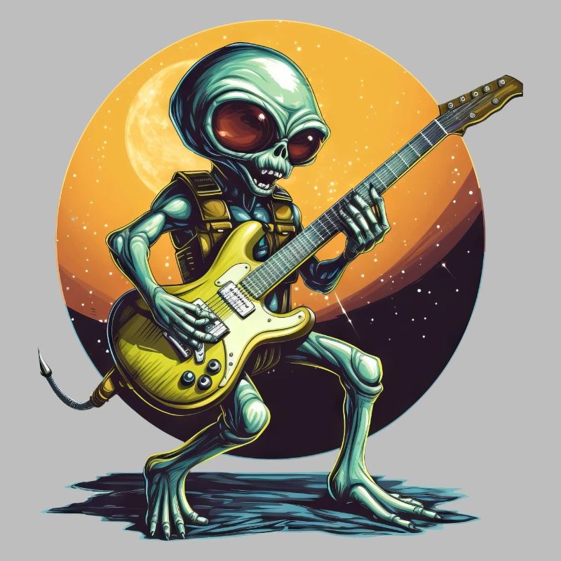 Guitariste extraterrestre dans Sunset