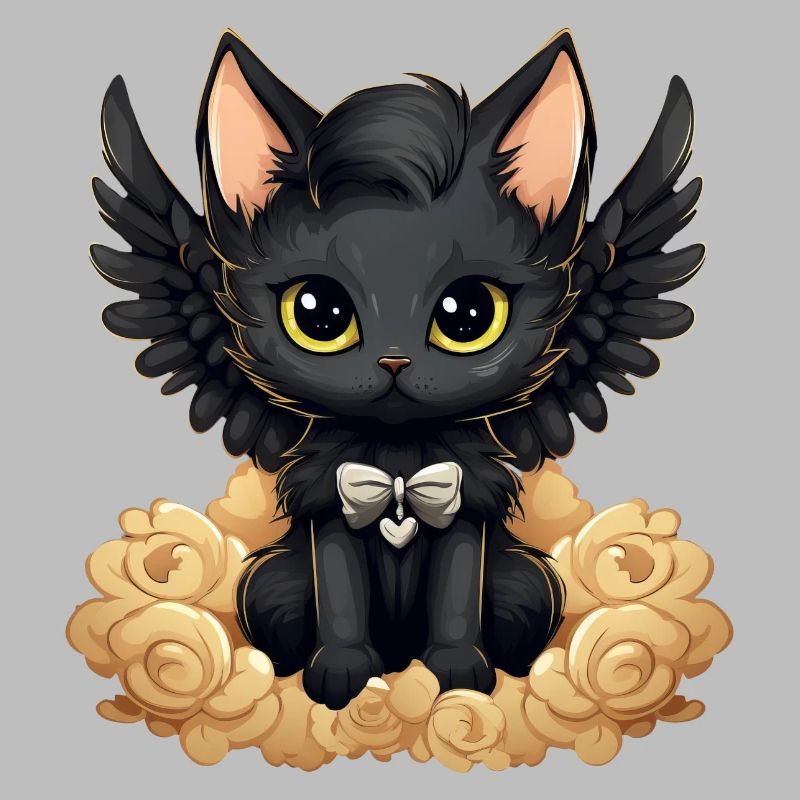 Dunkle Emo Gothic Engel Katze – Unverwechselbares