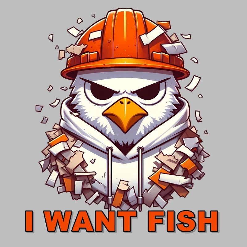 Seagull Construction Worker Graphic