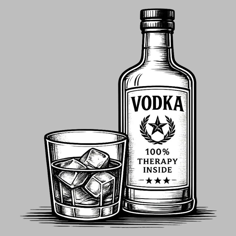 Vodka – 100% Therapy Inside | Humor Motiv
