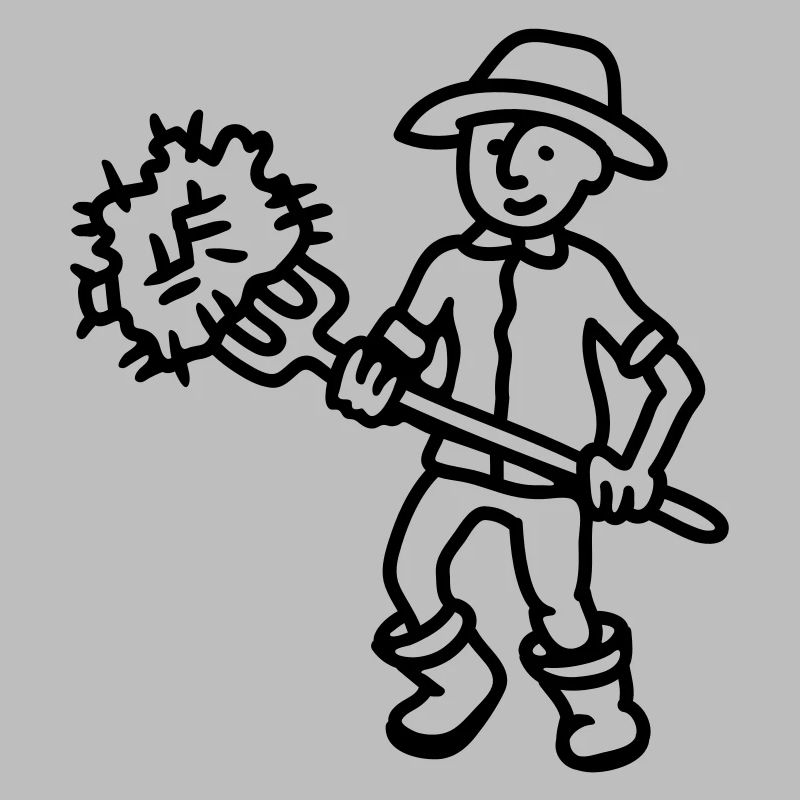 Farmer hay - line