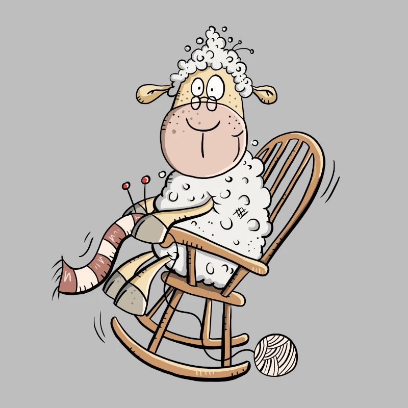 Strickendes Schaf I Oma Großmutter Fun Shirt