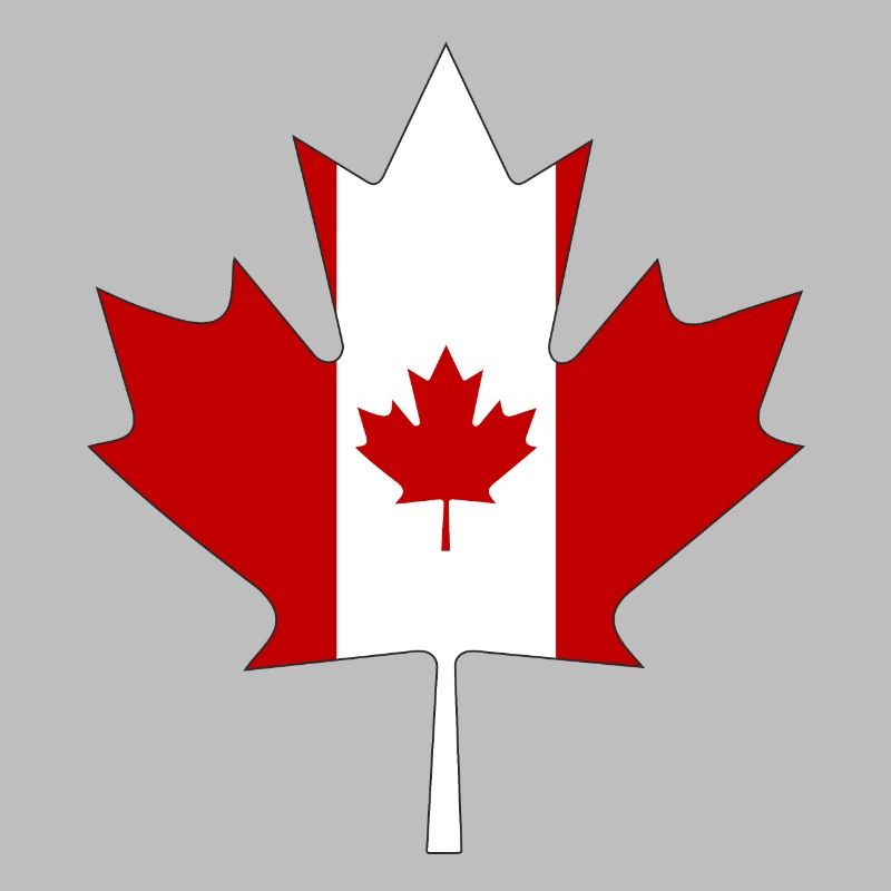 Canada flag as maple leaf with black frame