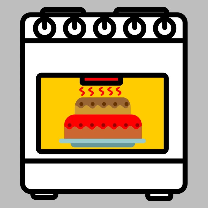Four avec gâteau