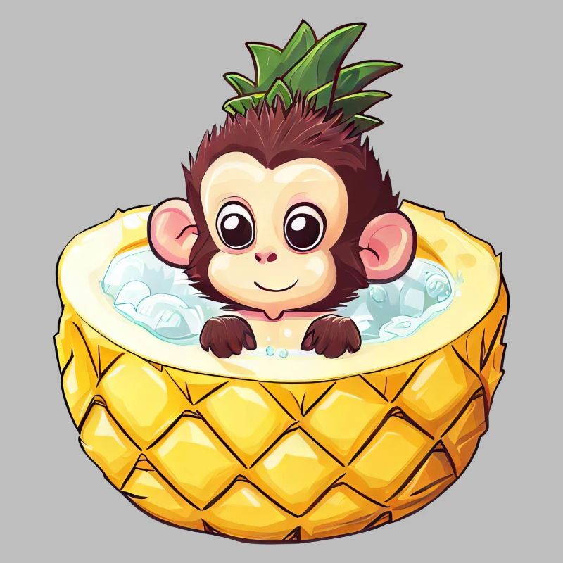 bains de singe à l’ananas - Drôle de design d’été