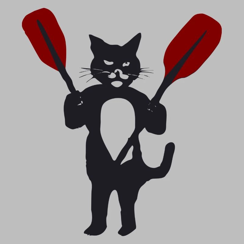 Katze mit Paddel 1