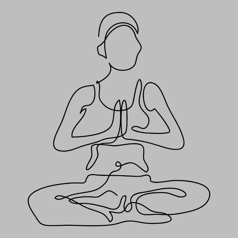 1 Yoga Padmasana oder Lotusblüte | Schwarzer Strich