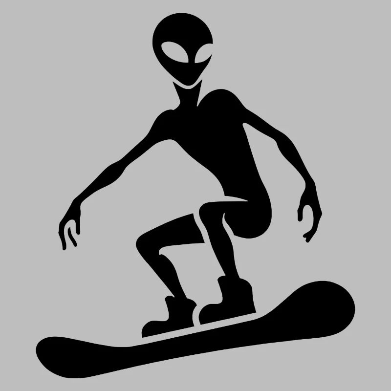 Minimalist Design: Alien Snowboarder
