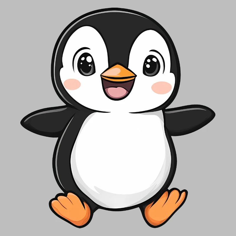 Mignon Adorable Pingouin - Conception de dessin animé charmant