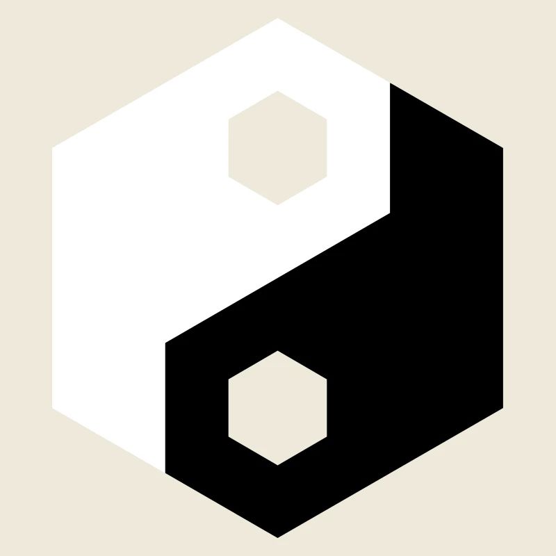 Hex-Ausschnitt Yin Yang