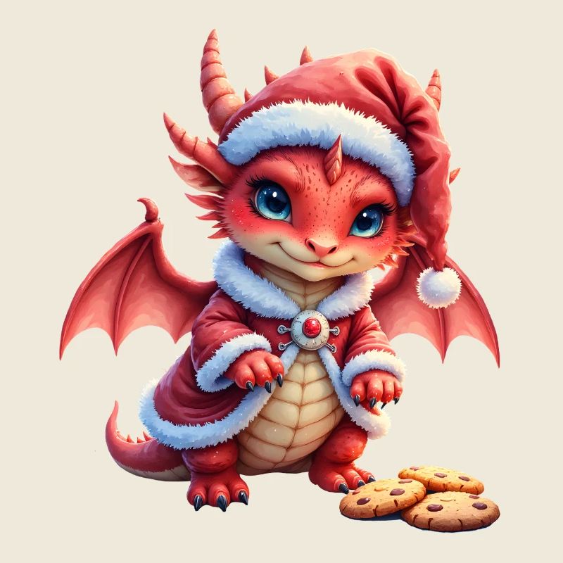 Dragon de Noël en peluche
