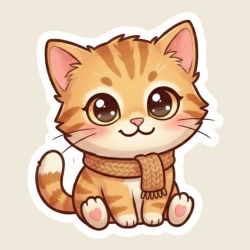 Chaton orange douillet en écharpe