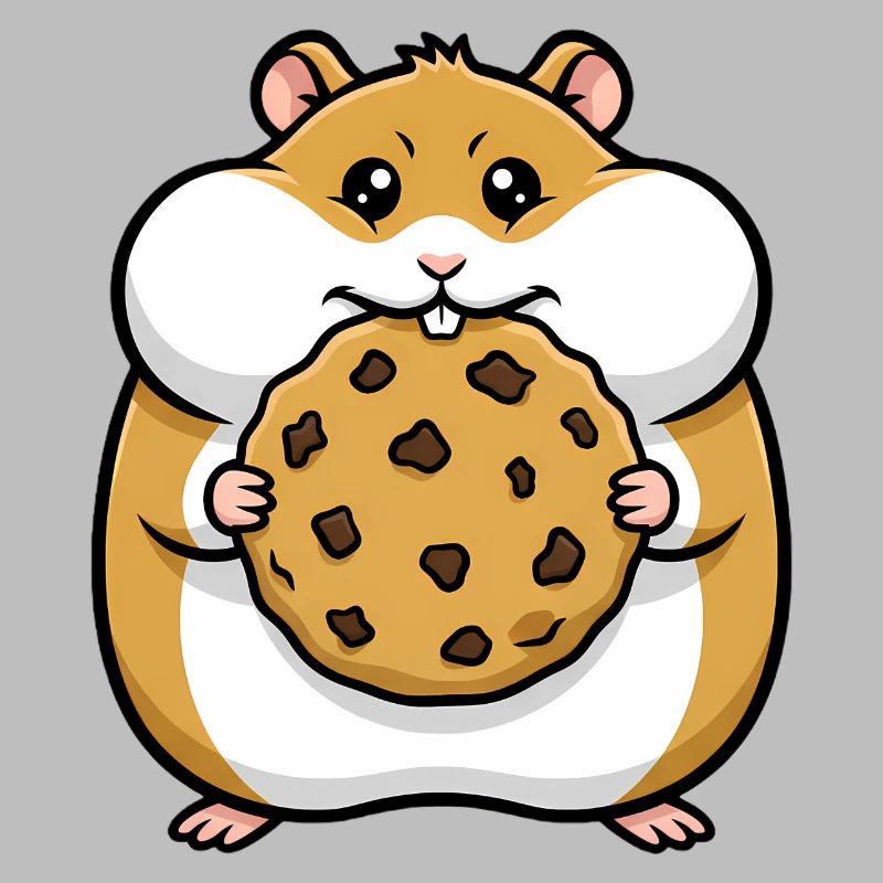 Dessin animé Hamster avec Cookie