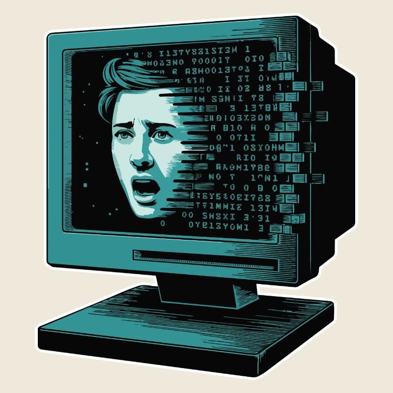 Retro Computer Terror Retroglitch AI