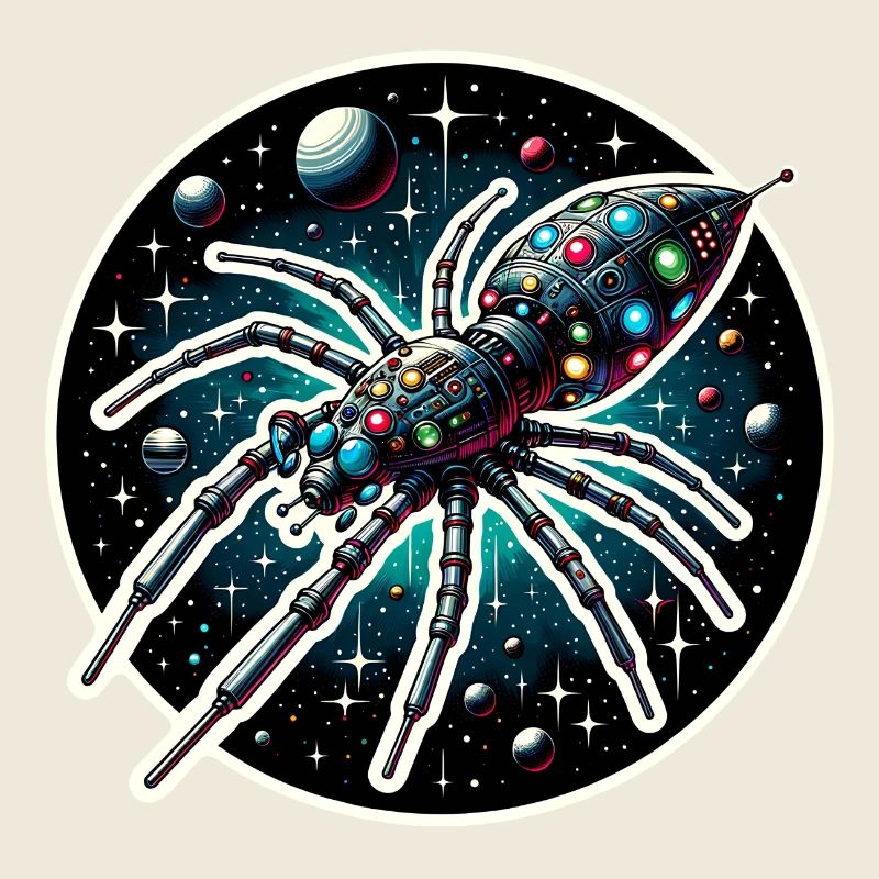 Fantastic spider spaceship in space