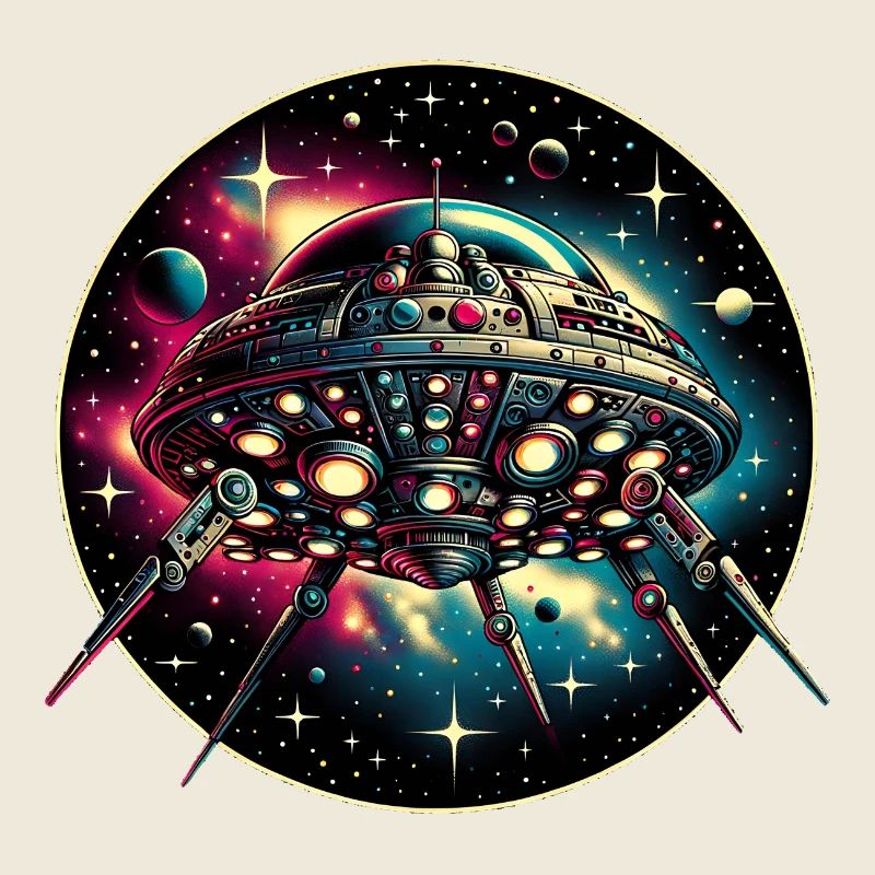 Fantastic spider spaceship in space