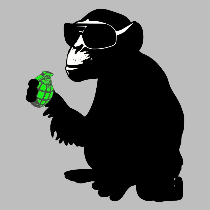 singe avec grenade