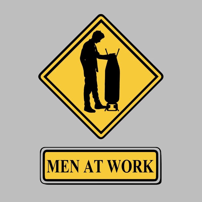 Men at work gift idea men doing housework ironing