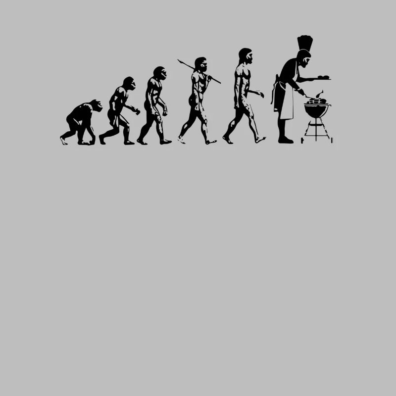 Evolution grillen Fleisch Witz Spaß Mann Geschenk