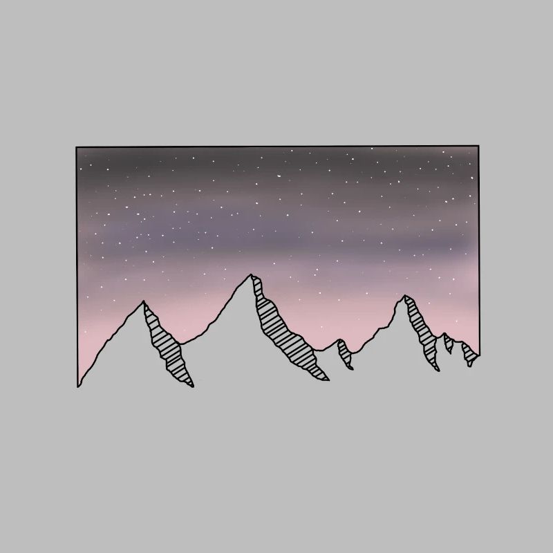 Mountains starry night sky