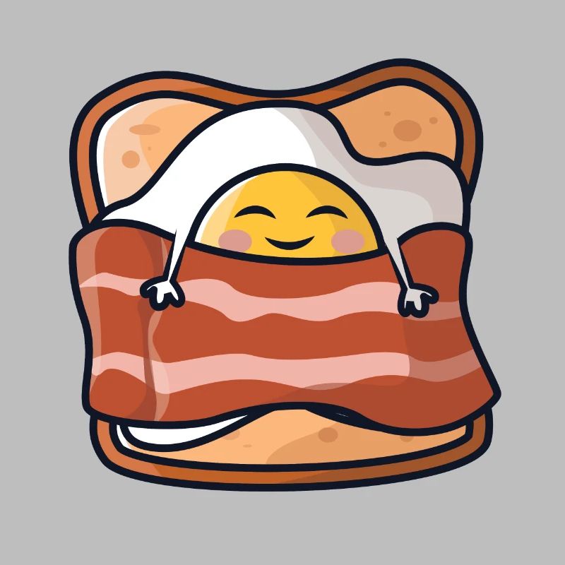 Sleeping breakfast/fried egg, toast and bacon