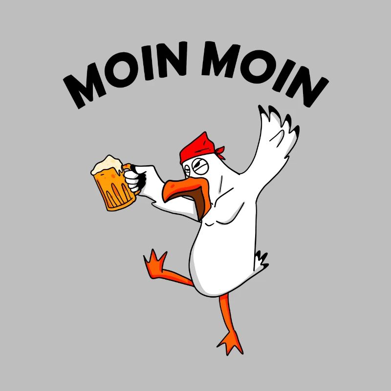 Betrunkene Möwe Moin Moin Nordsee Bier Geschenk