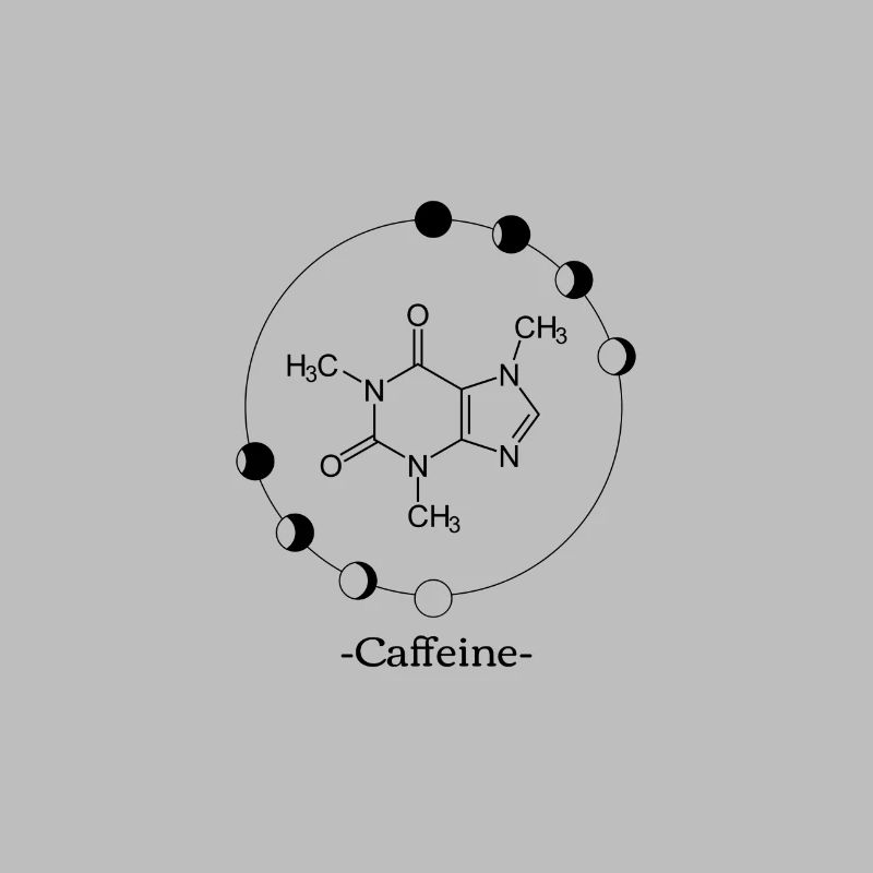 Caffeine molecule with outline