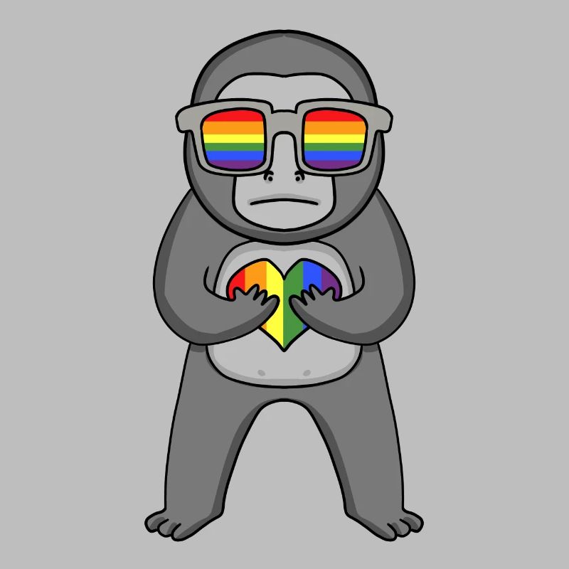 LGBT Tier Affe Gorilla Regenbogen