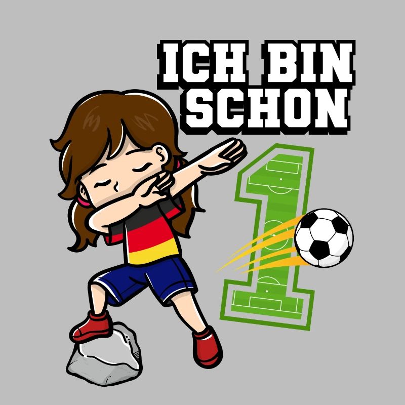 Fußball Mädchen Ich bin schon 1 Geburtstag