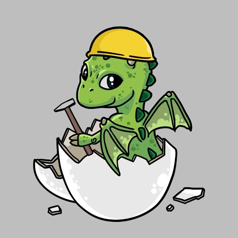 Dino Handwerker Eierschale Hammer Berufe Gewerbe