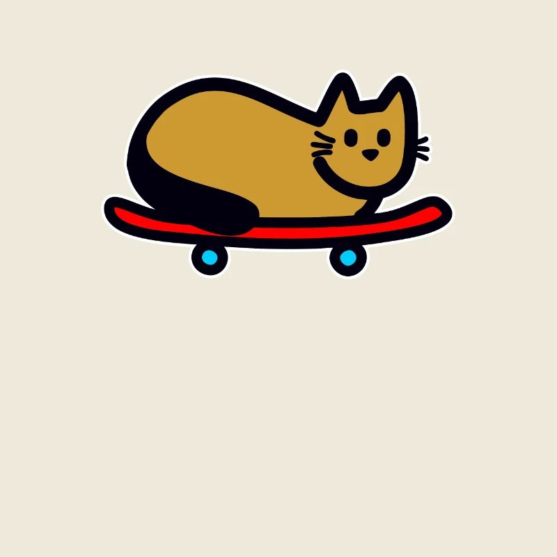 Chat sur skateboard
