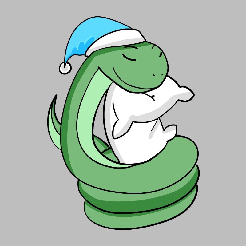 Snake with pillow and sleeping cap