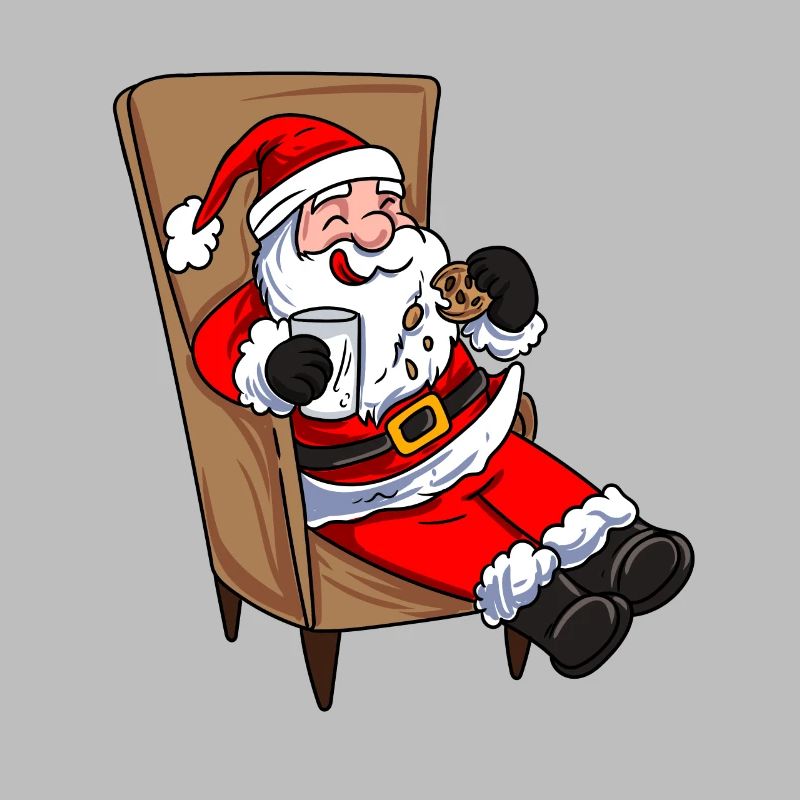 Weihnachtsmann isst Plätzchen