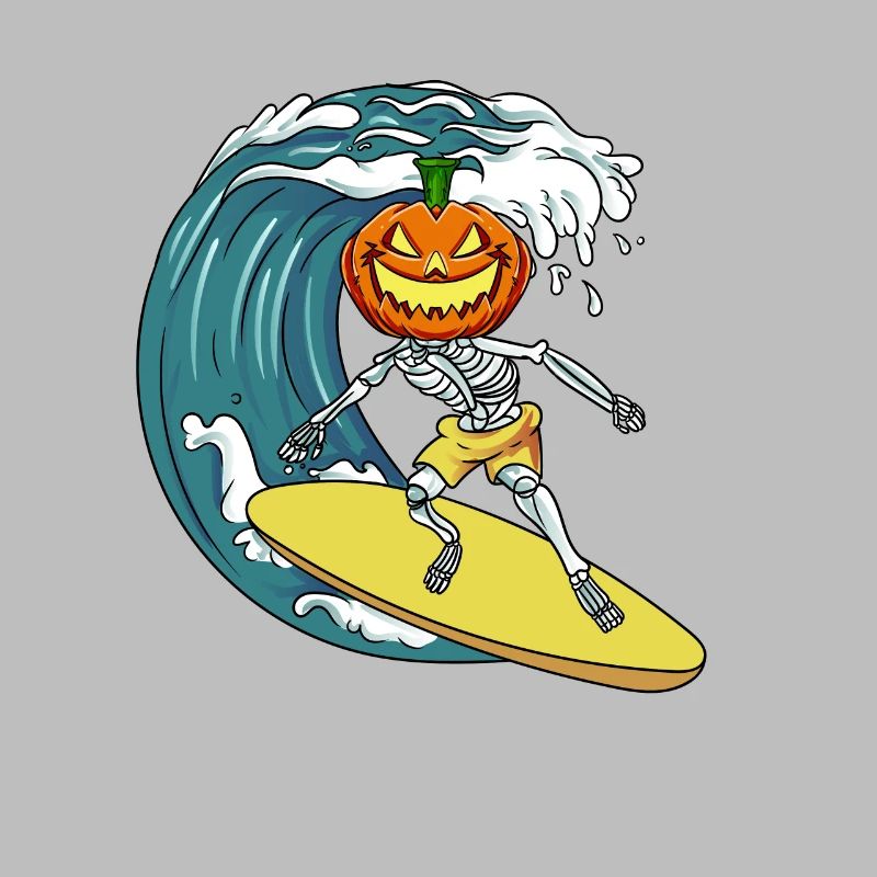 Surfing Skeleton Pumpkin