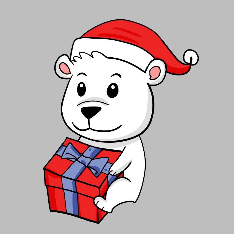 Weihnachten Eisbär mit Geschenke