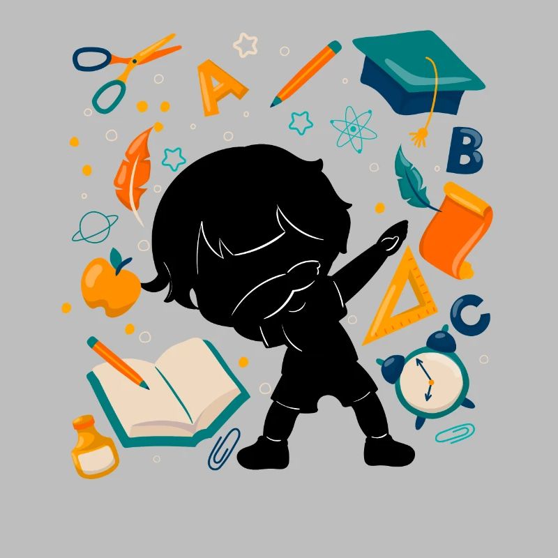 Silhouette Junge Ersten Tag Der Schule Student