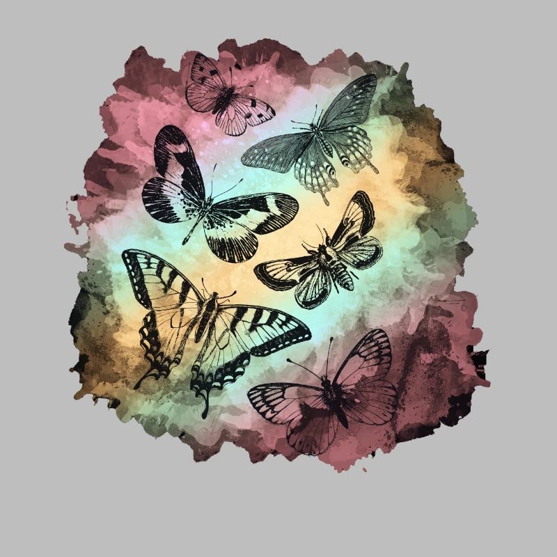 Papillons colorés Soft Grunge