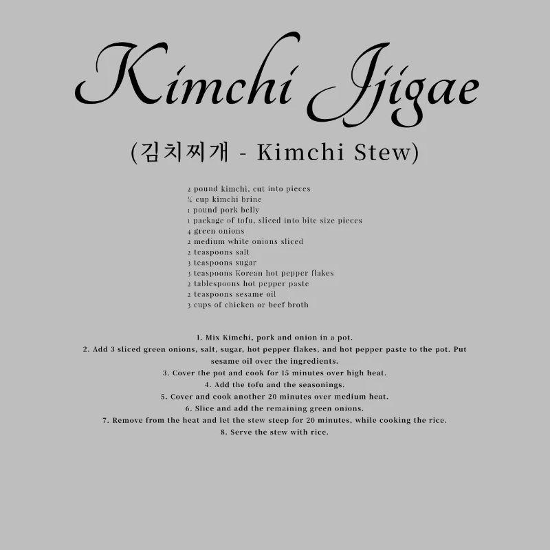 Kimchi Jjigae Recette