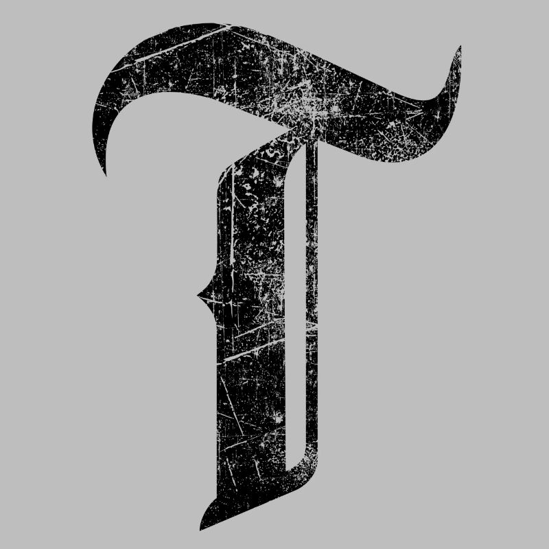 Tshirt alphabet initial T