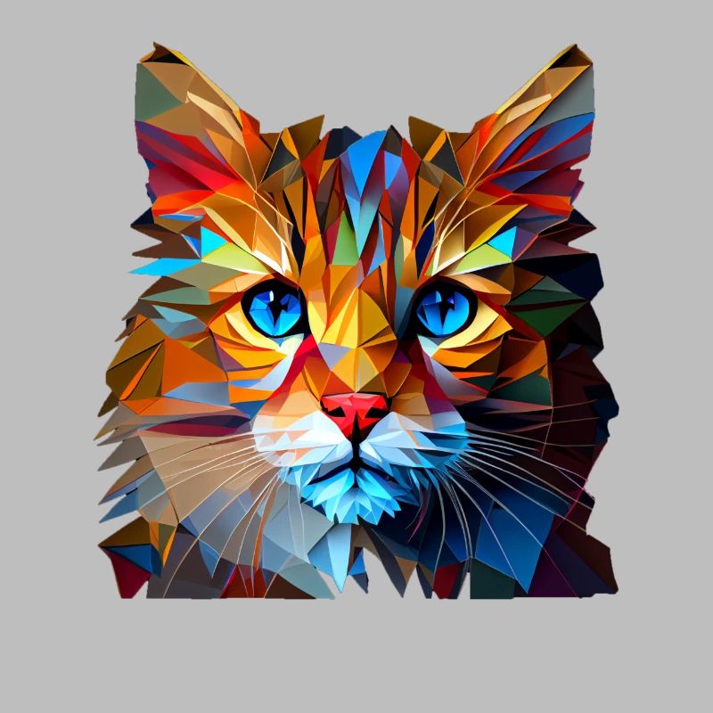 Chaton Chaton Chat Polygone Chat