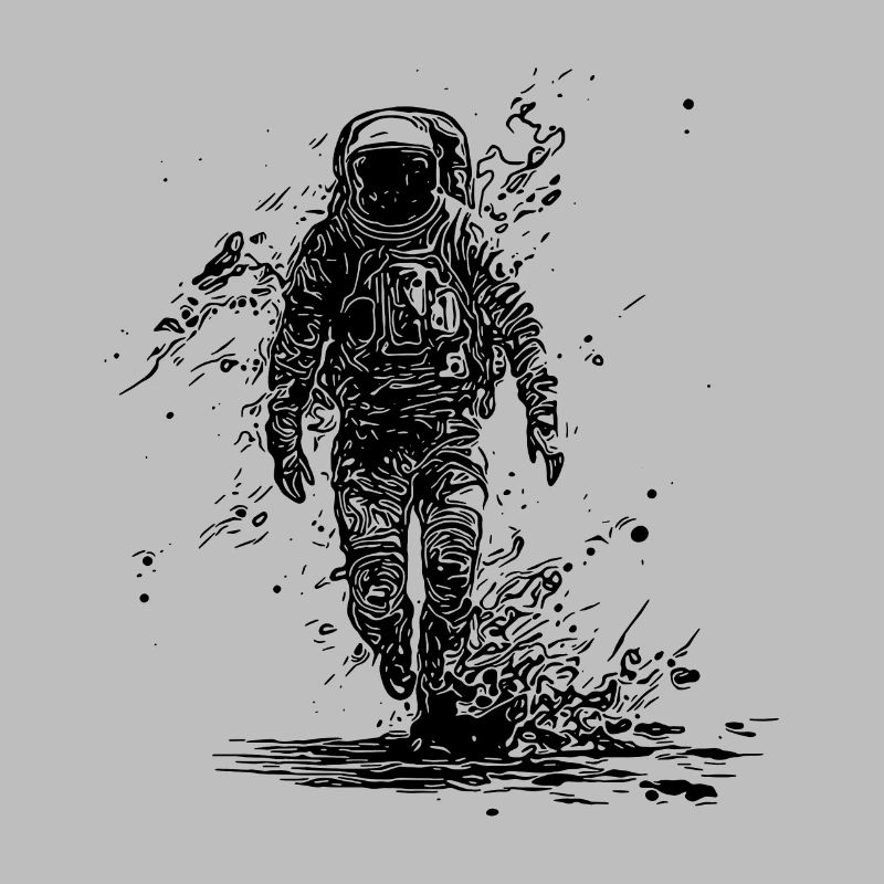 Astronaute cool marche en combinaison spatiale