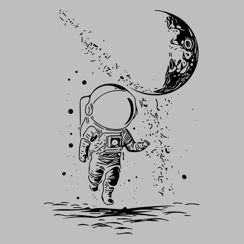 Astronaut in infinity with moon