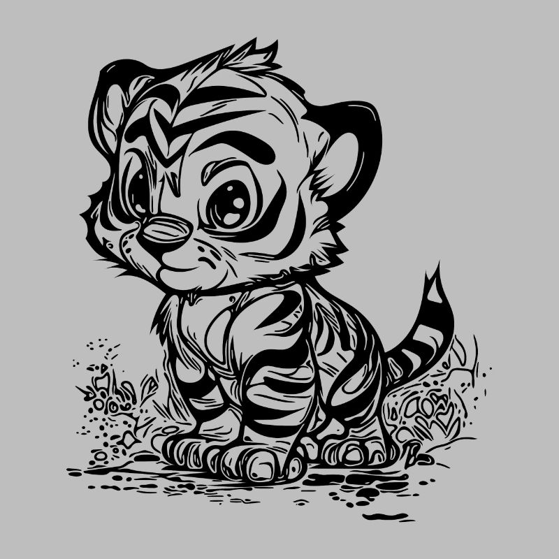 Cute little tiger with cute stripe pattern