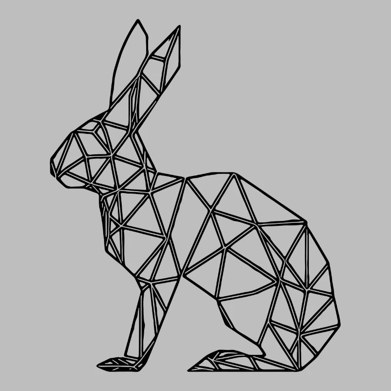 Geometric Rabbit Cute Lines Rabbit