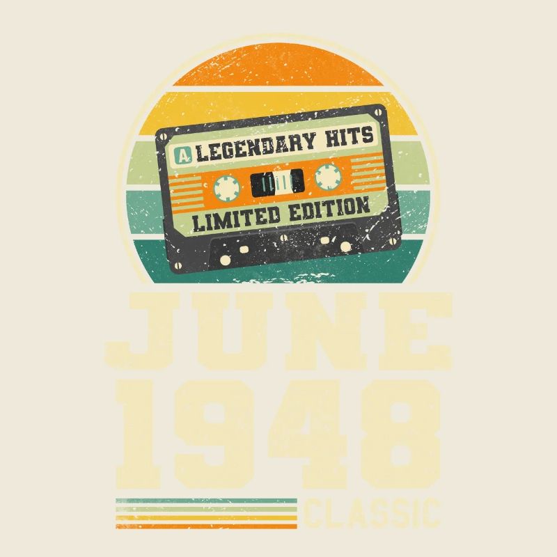 75. Geburtstag Juni Jahrgang 1948 Geschenkidee