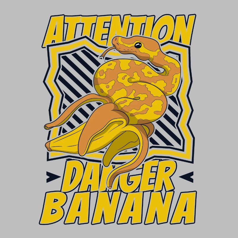 Attention Danger Banana Python Schlange Banana